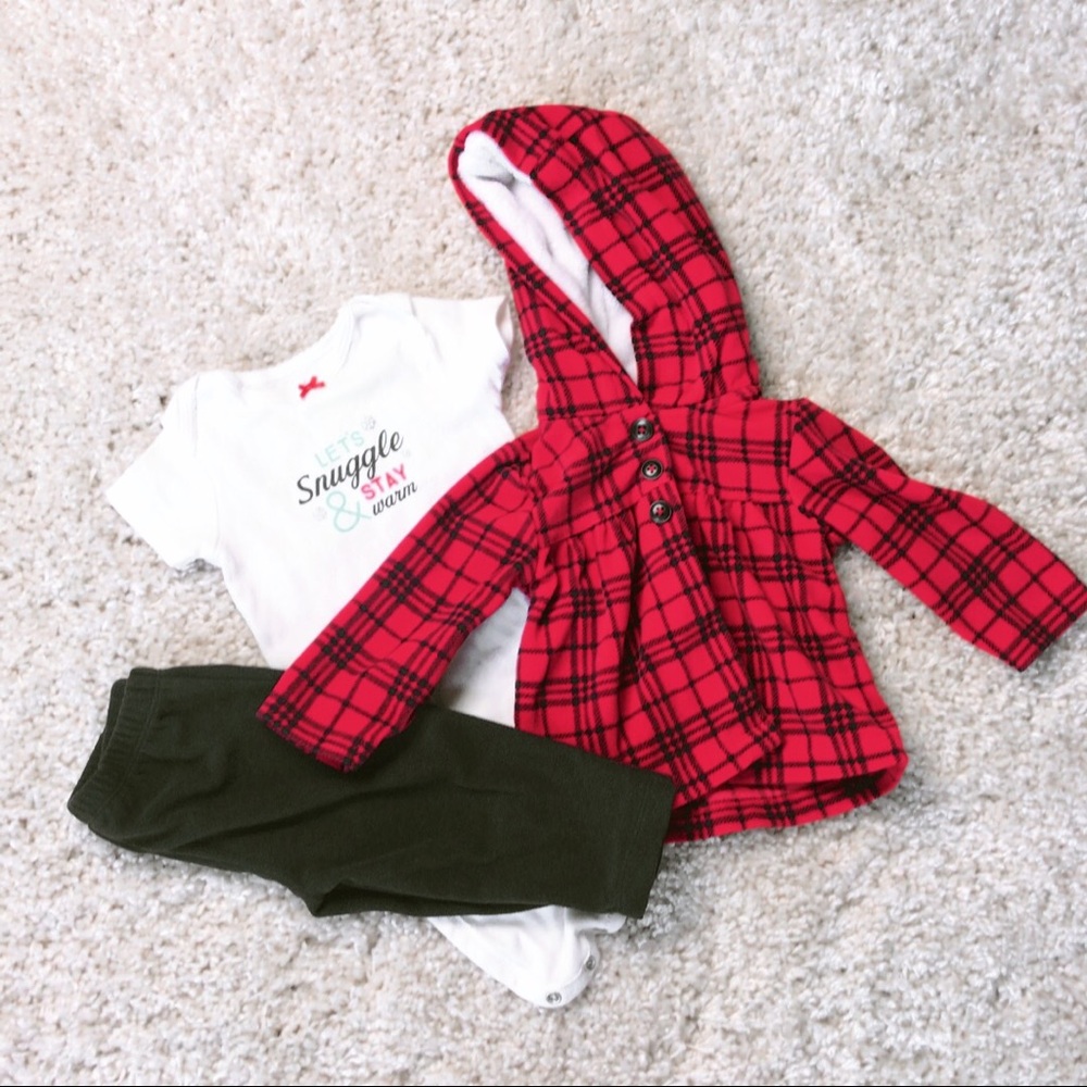 [SOLD] Plaid Pattern Hooded Sweater Onesie Pants O